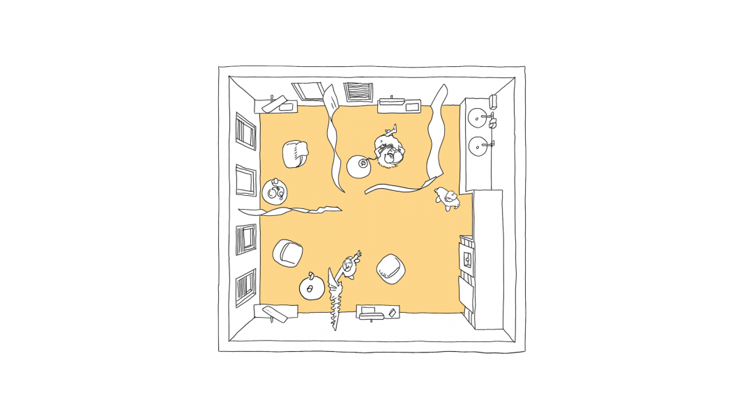  Blick in das Stillzimmer von oben