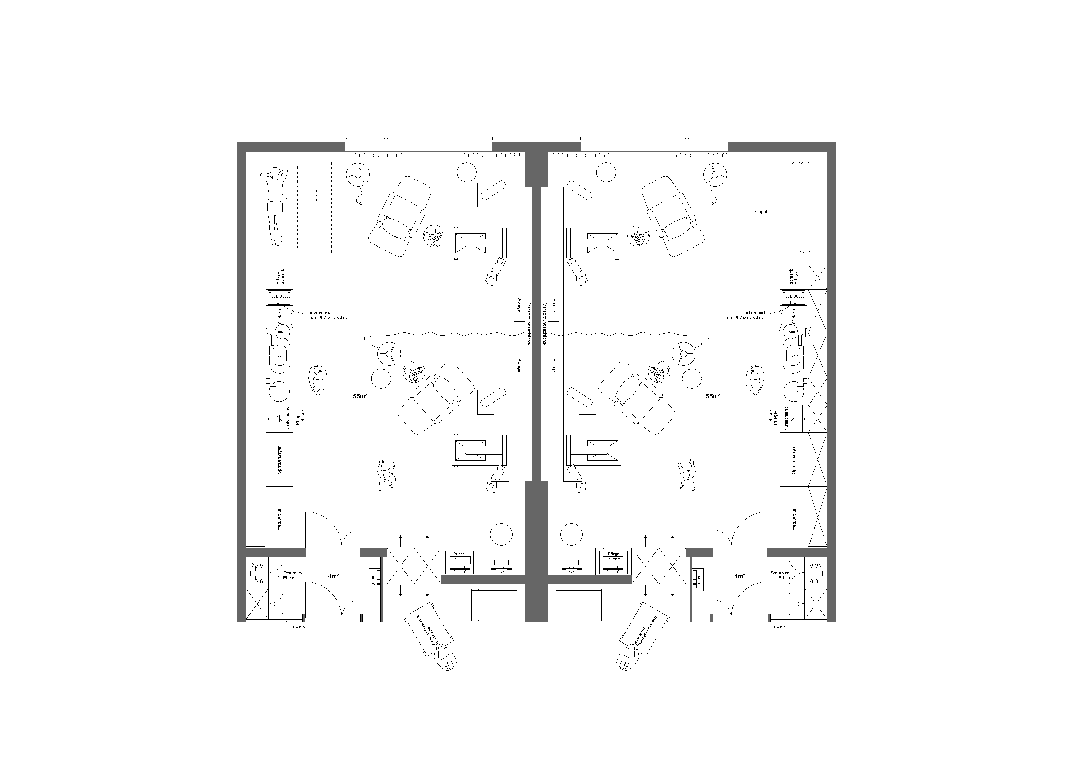 Patientenzimmer 2x2 | Neo(t)räume